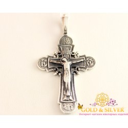 Серебряный крест черненый  250037ч